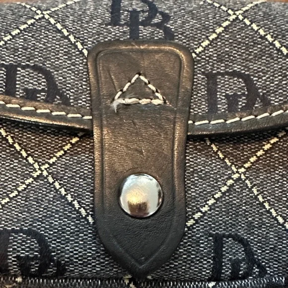 Dooney & Bourke Denim Logo Quilted Wristlet in Gray and Black - Picture 4 of 14